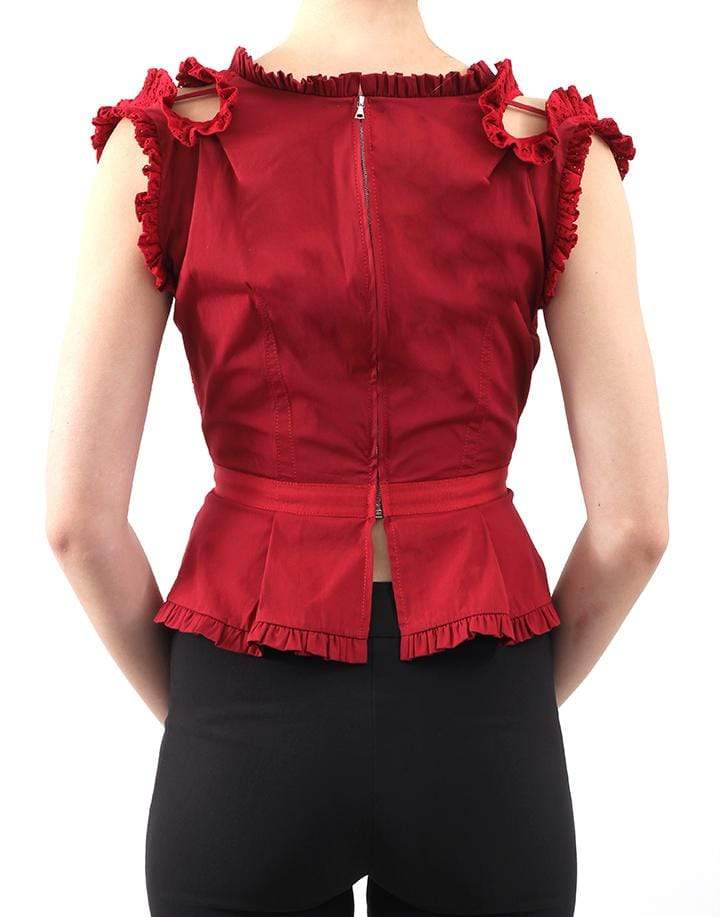 OSCAR DE LA RENTA-Eyelet Cut-Out Blouse-