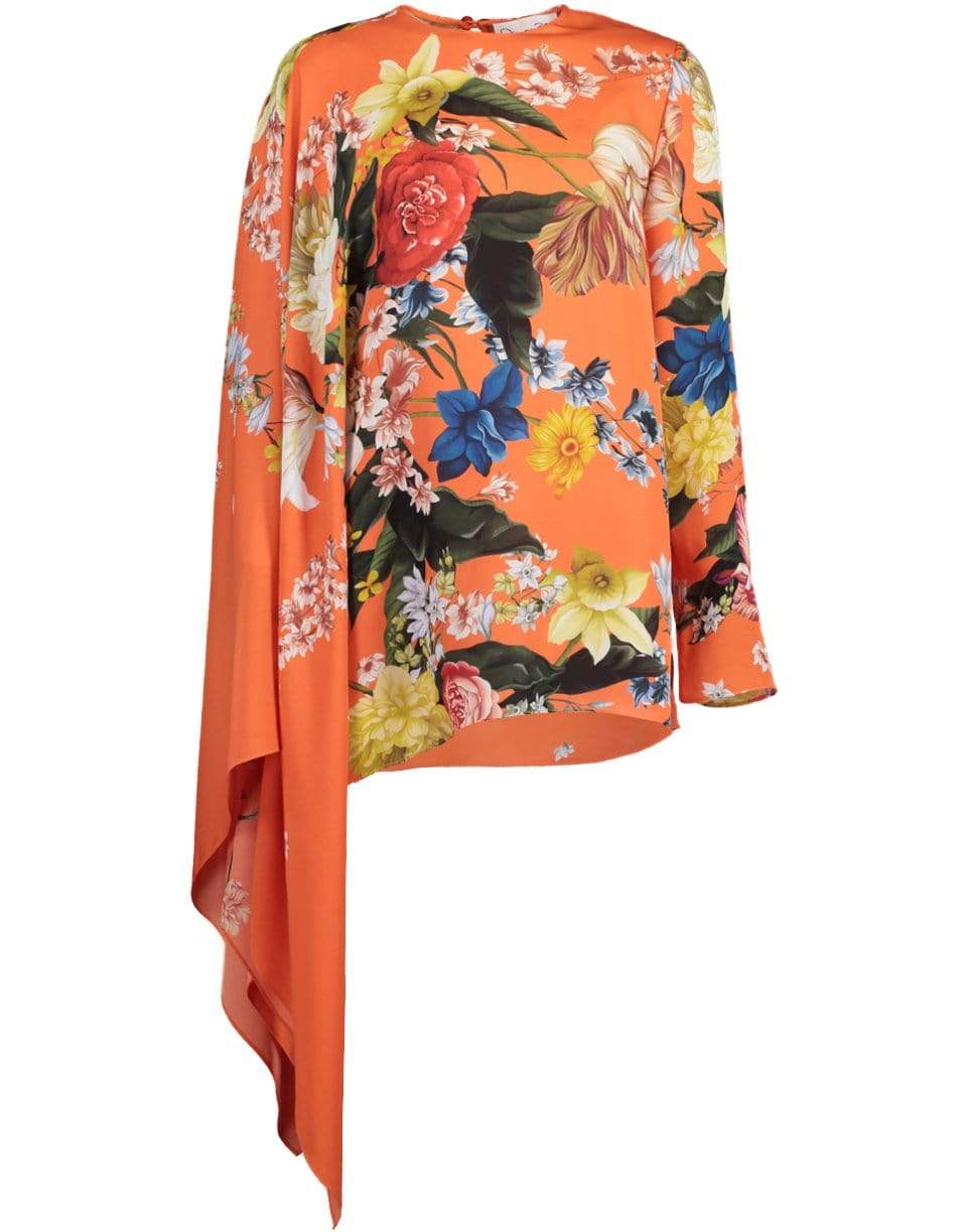 OSCAR DE LA RENTA-Silk Twill Printed Blouse-