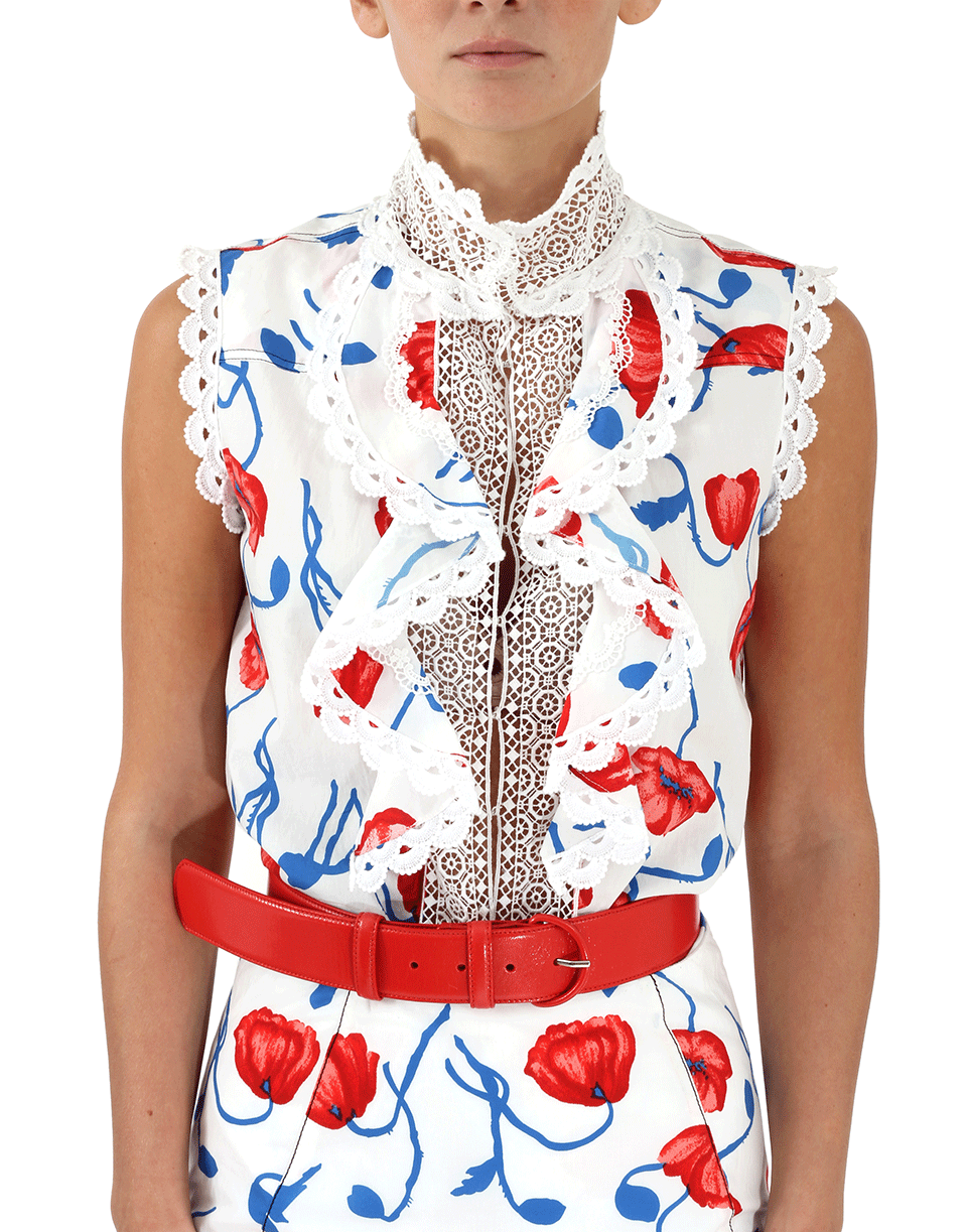 OSCAR DE LA RENTA-Lace Poppy Blouse-