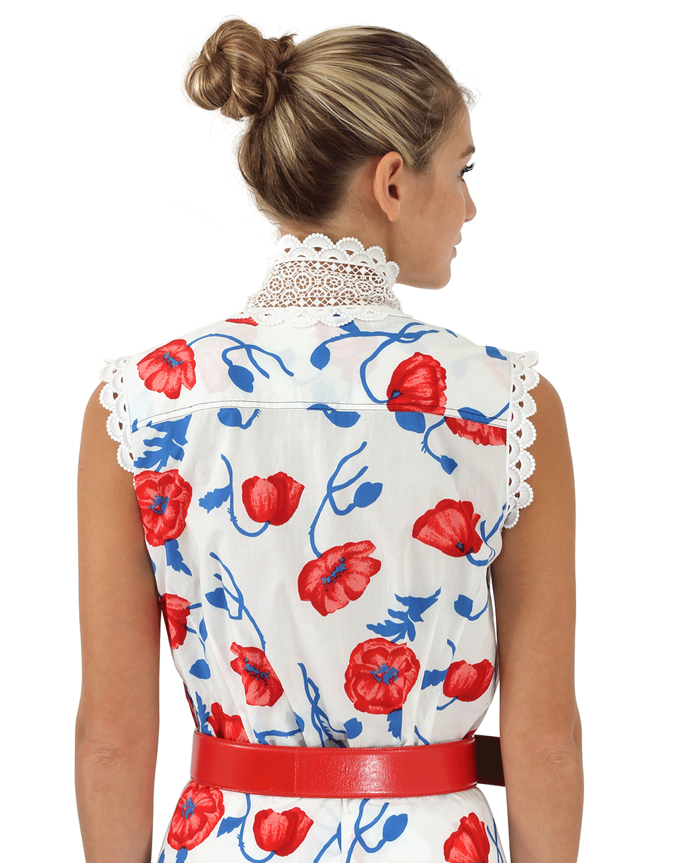 OSCAR DE LA RENTA-Lace Poppy Blouse-