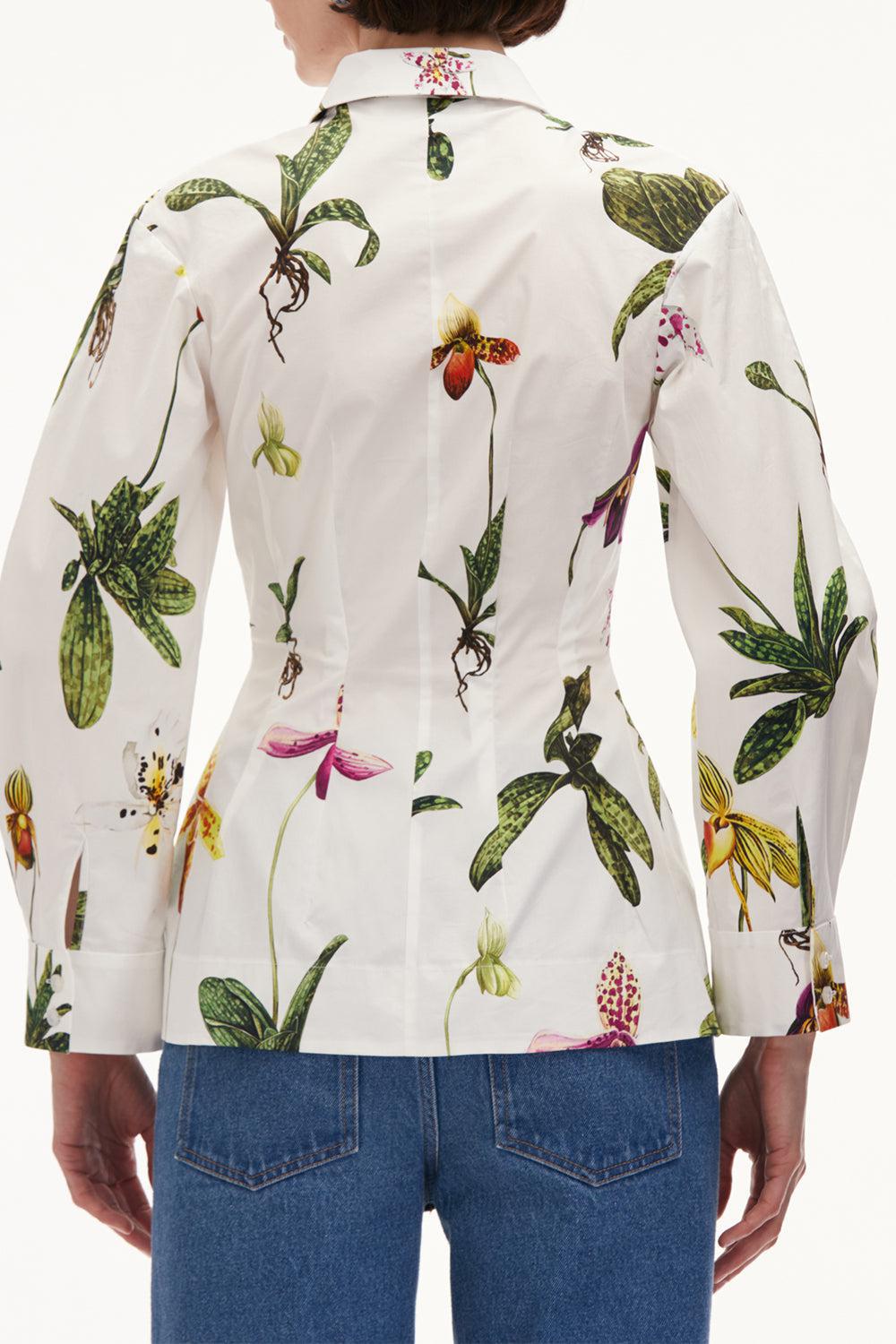 OSCAR DE LA RENTA-Zip Front Orchid Blouse-