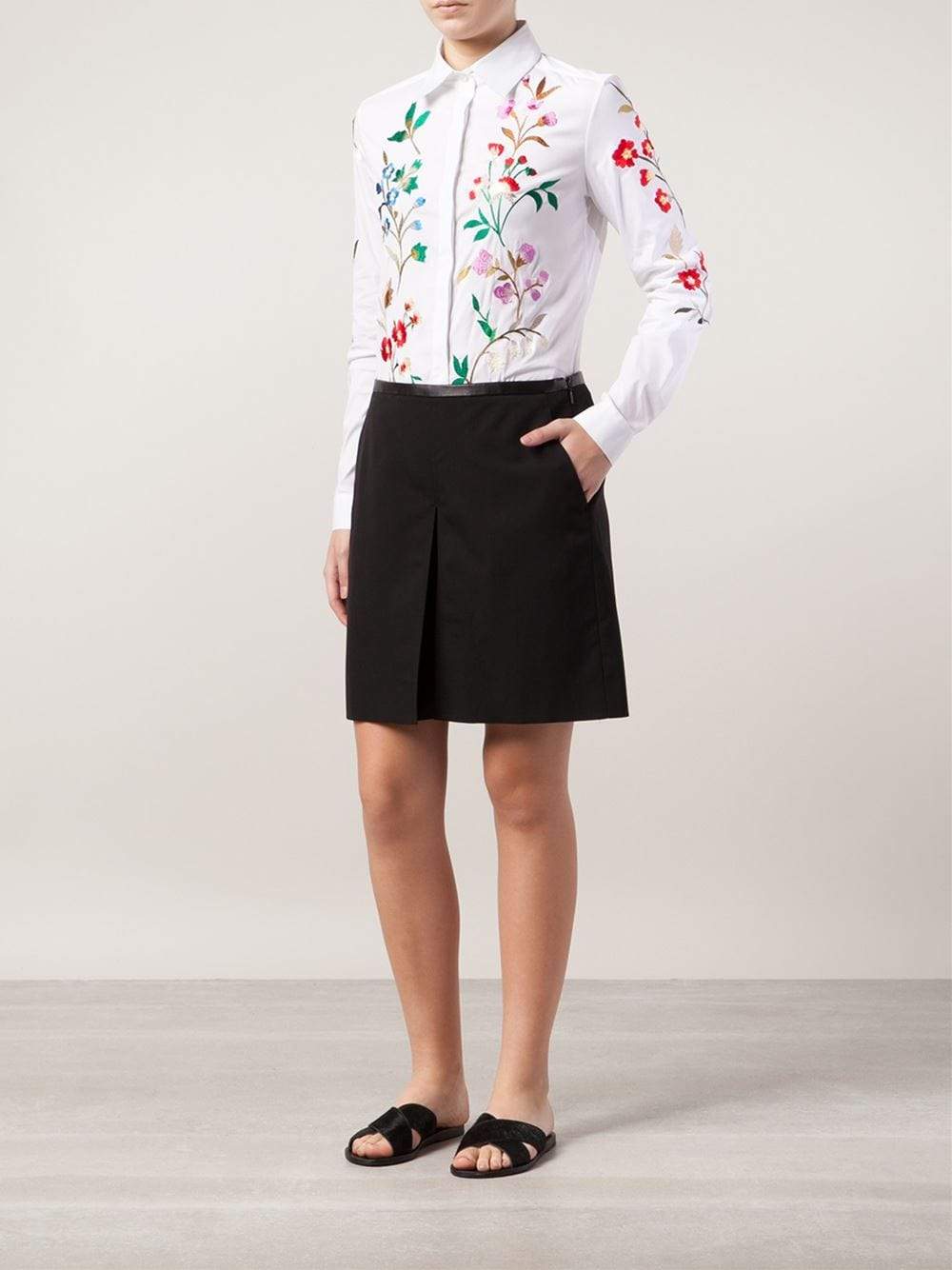 OSCAR DE LA RENTA-Floral Blouse-
