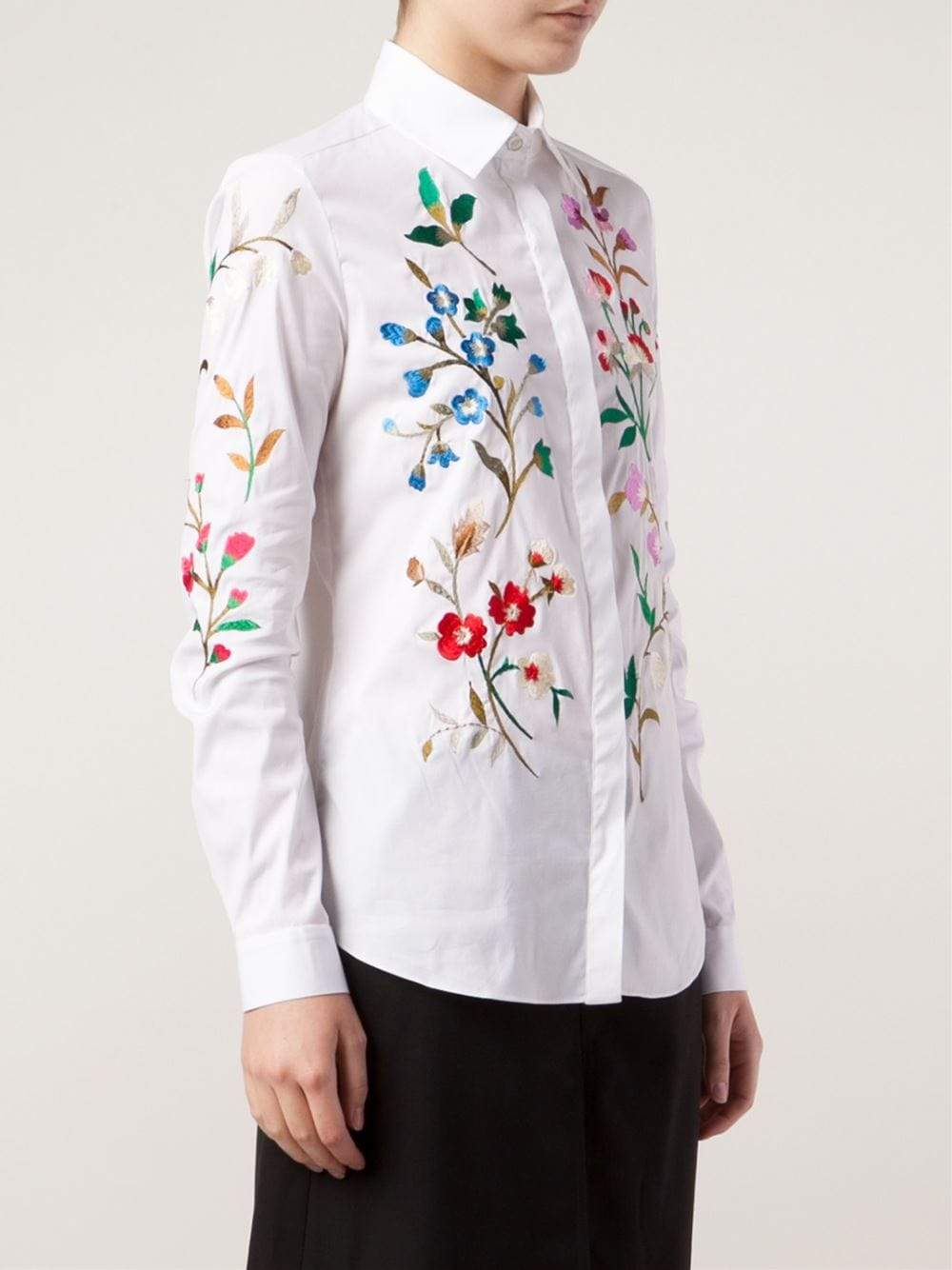 OSCAR DE LA RENTA-Floral Blouse-