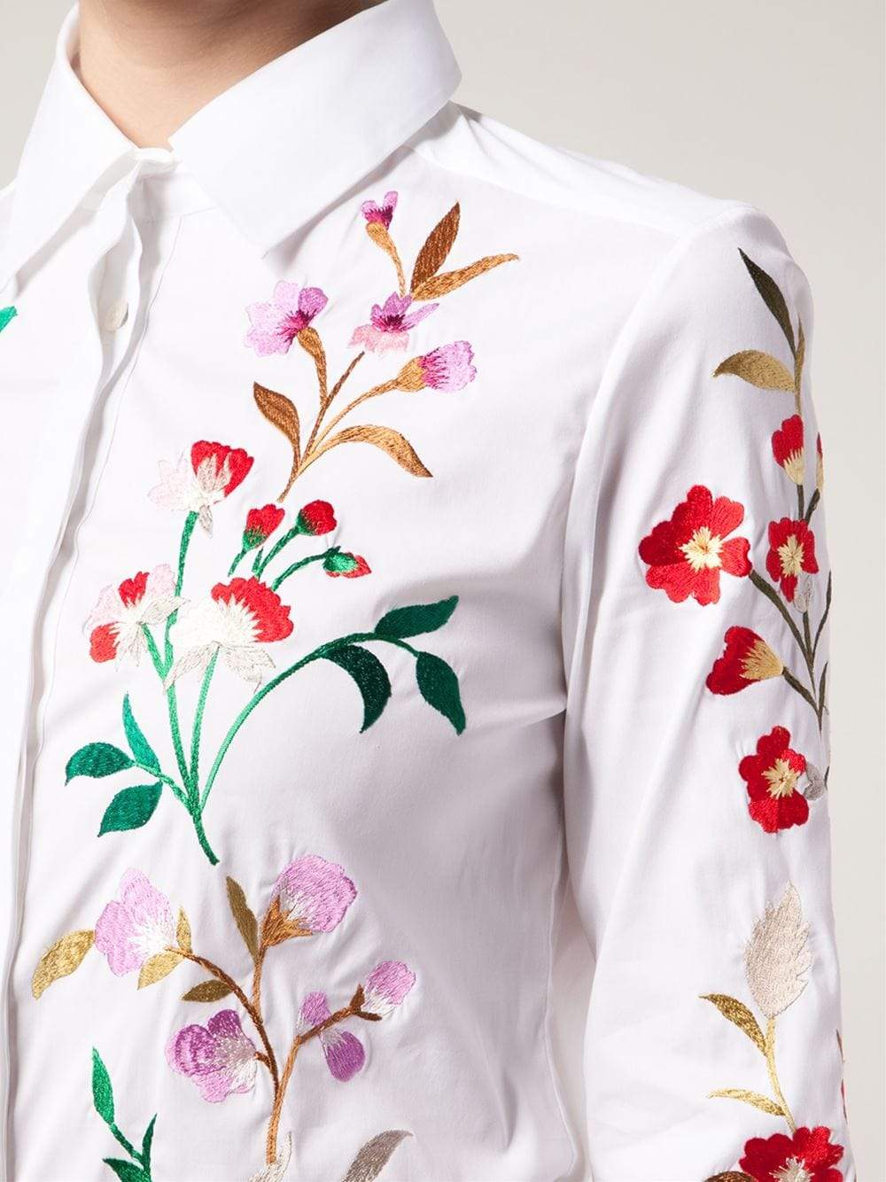 OSCAR DE LA RENTA-Floral Blouse-