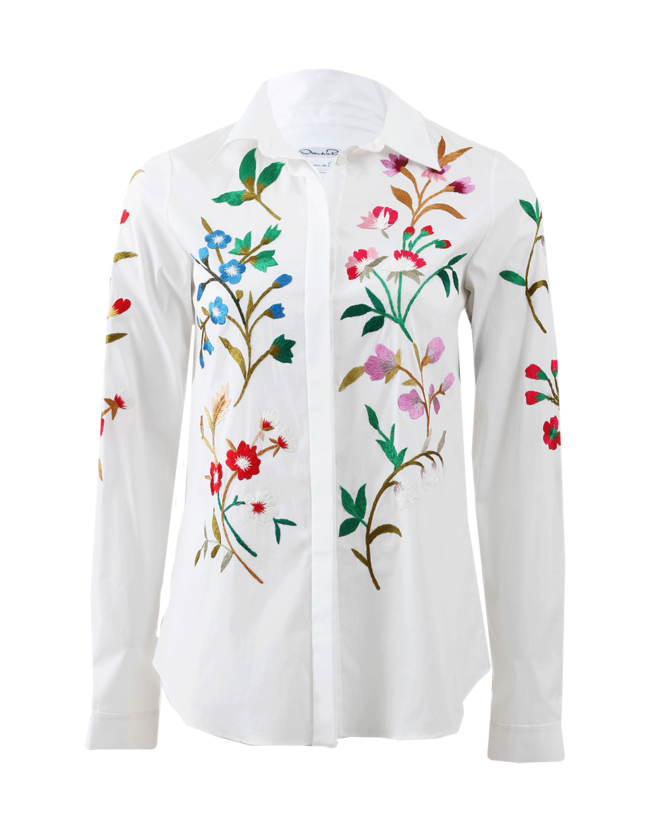 OSCAR DE LA RENTA-Floral Blouse-