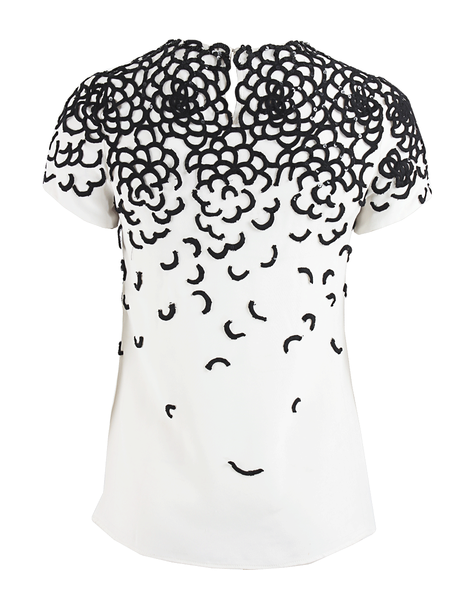 OSCAR DE LA RENTA-High Neck Sequin Blouse-