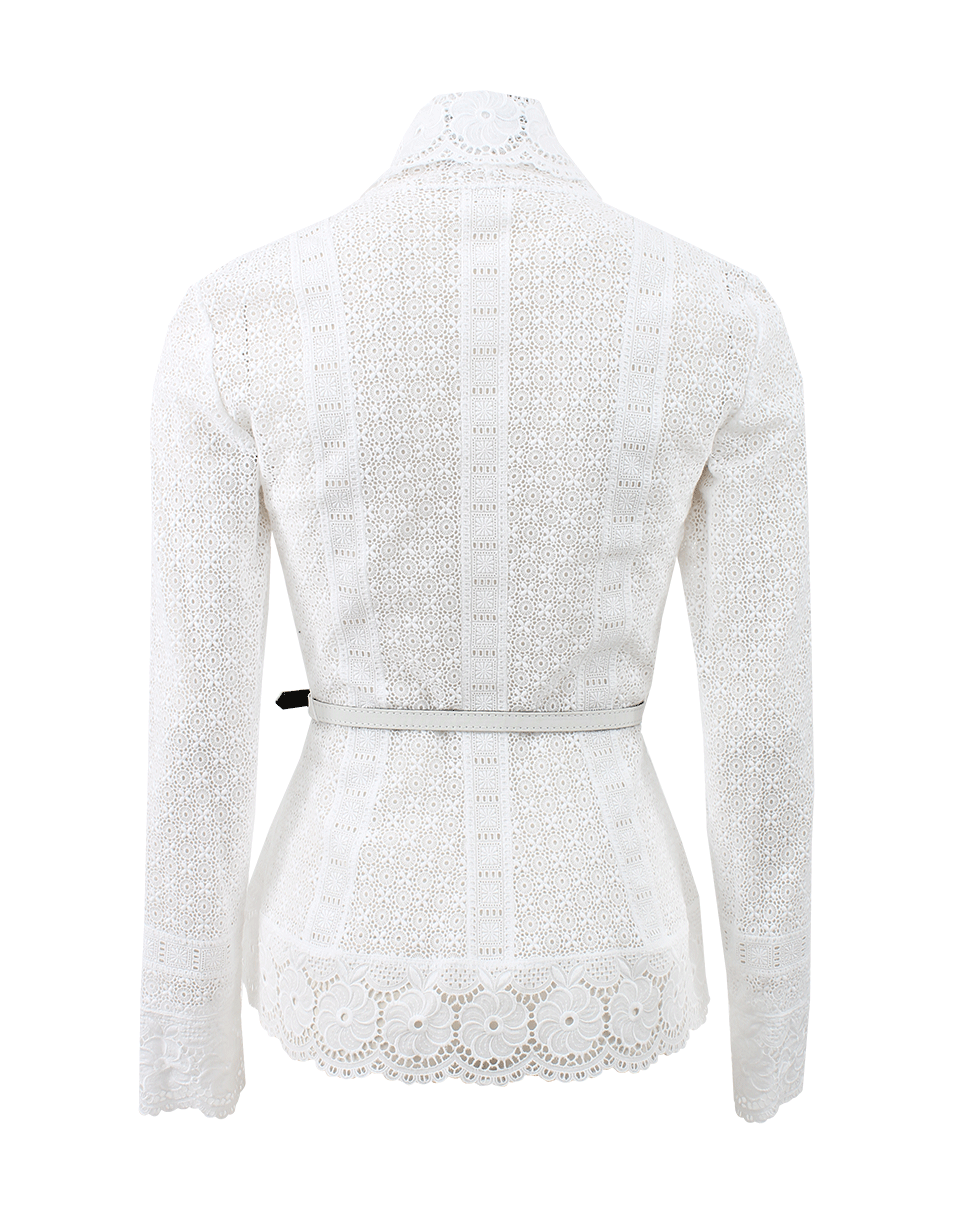 OSCAR DE LA RENTA-Lace Blouse With Belt-