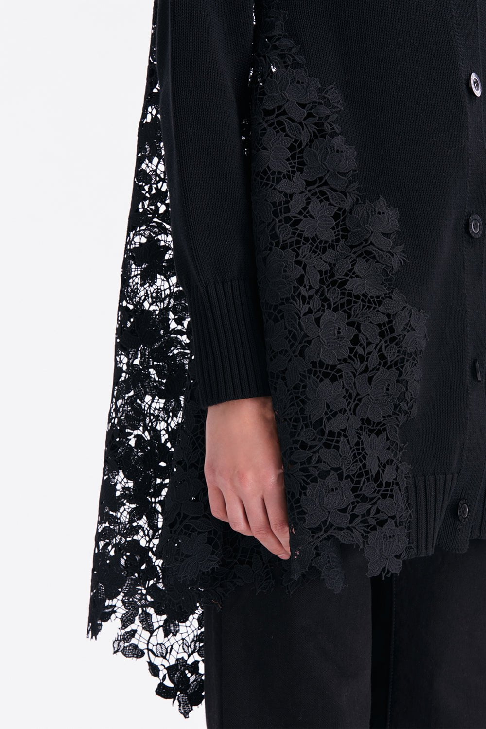 OSCAR DE LA RENTA-Gardenia Guipure Long Cardigan-