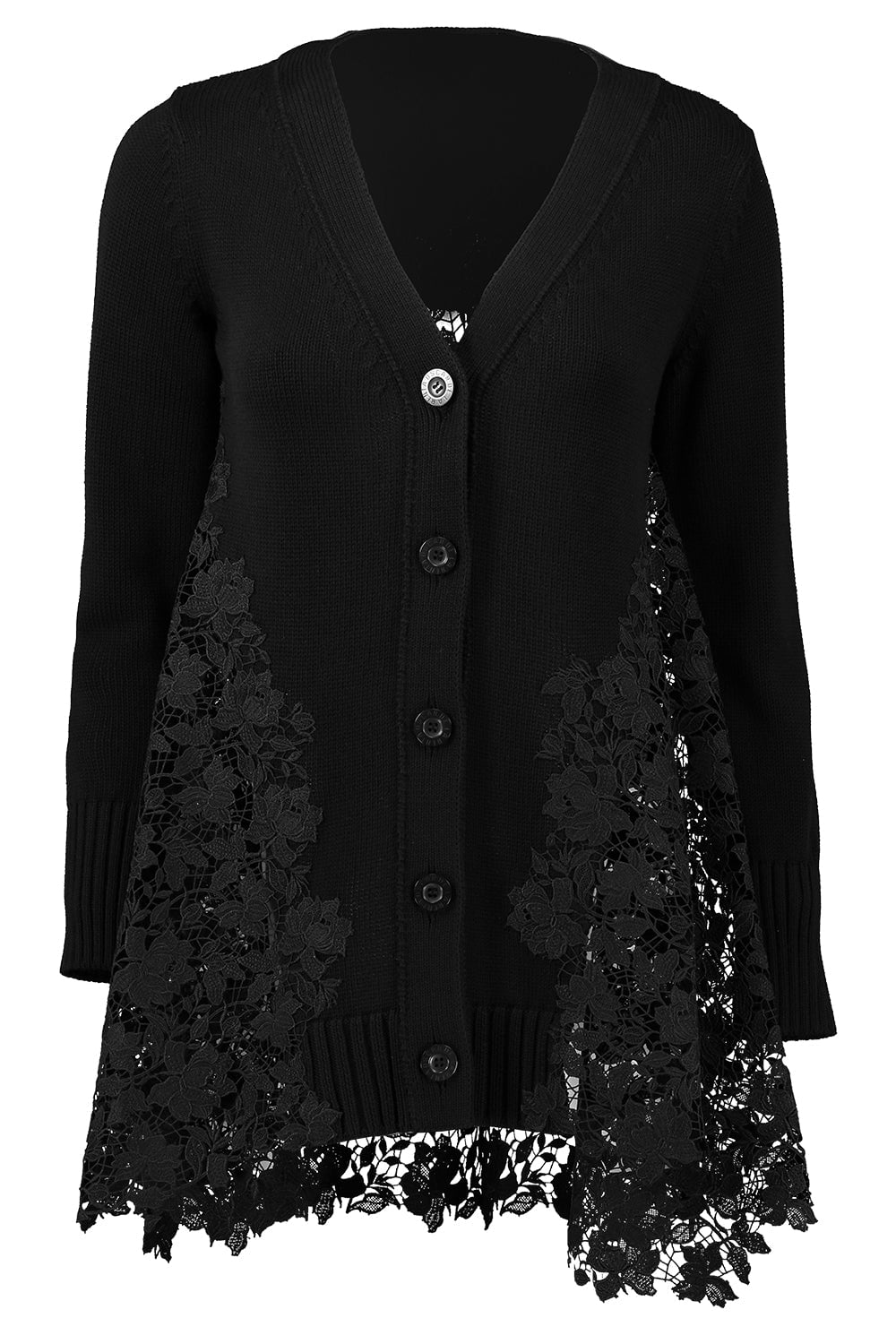 OSCAR DE LA RENTA-Gardenia Guipure Long Cardigan-