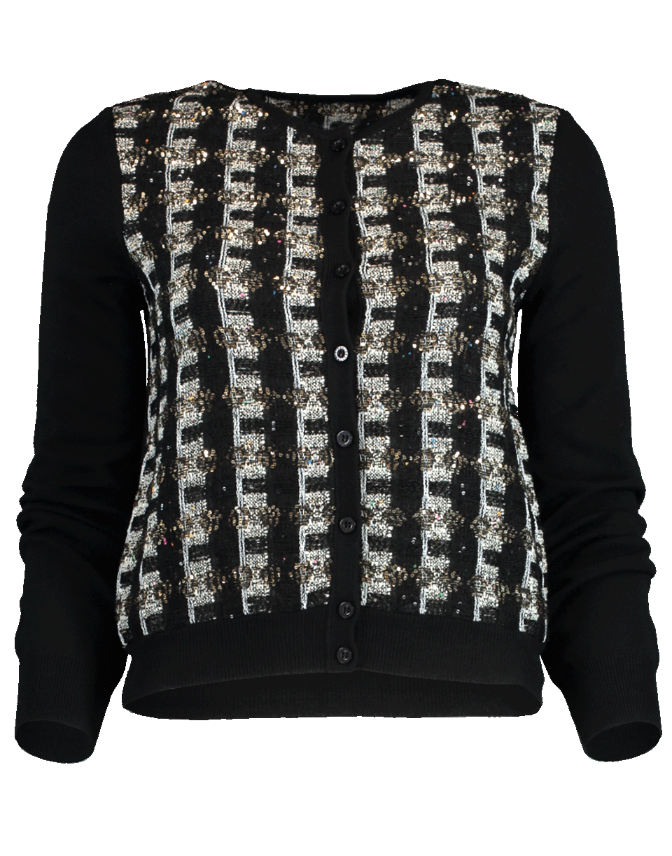 OSCAR DE LA RENTA-Tweed Crewneck Cardigan-