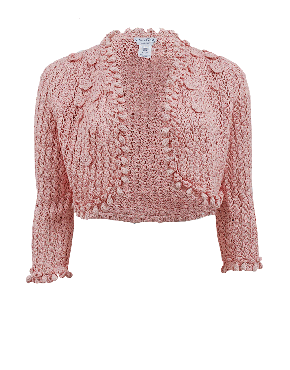 OSCAR DE LA RENTA-Crochet Cardigan with Flower-