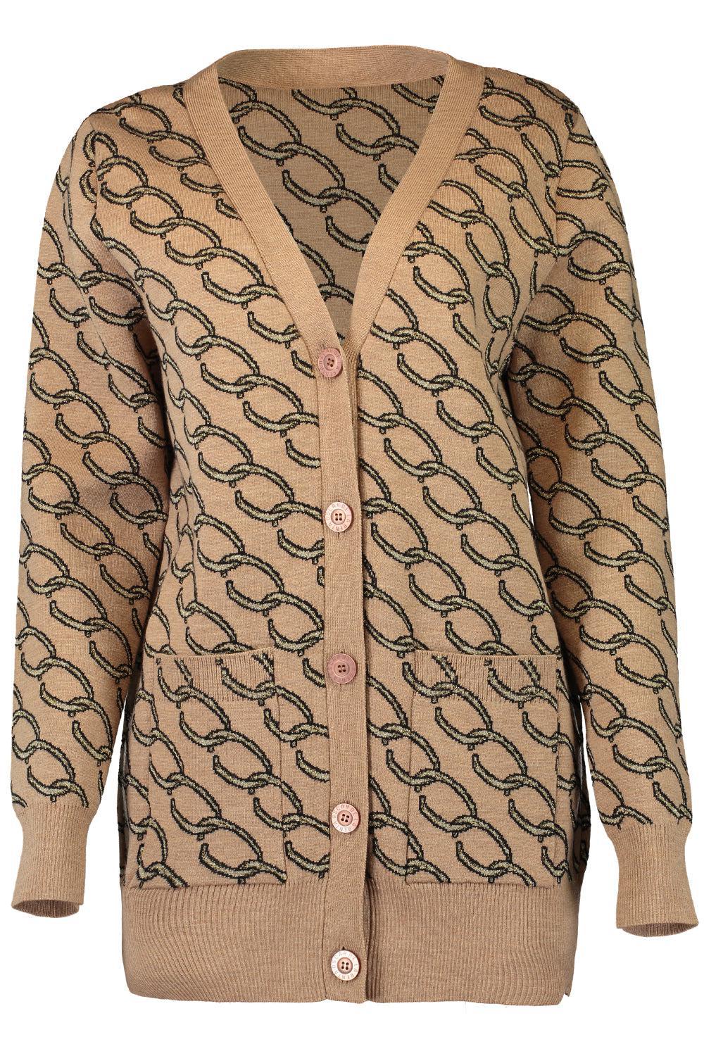 OSCAR DE LA RENTA-Oscar Chain-Link Long Cardigan-