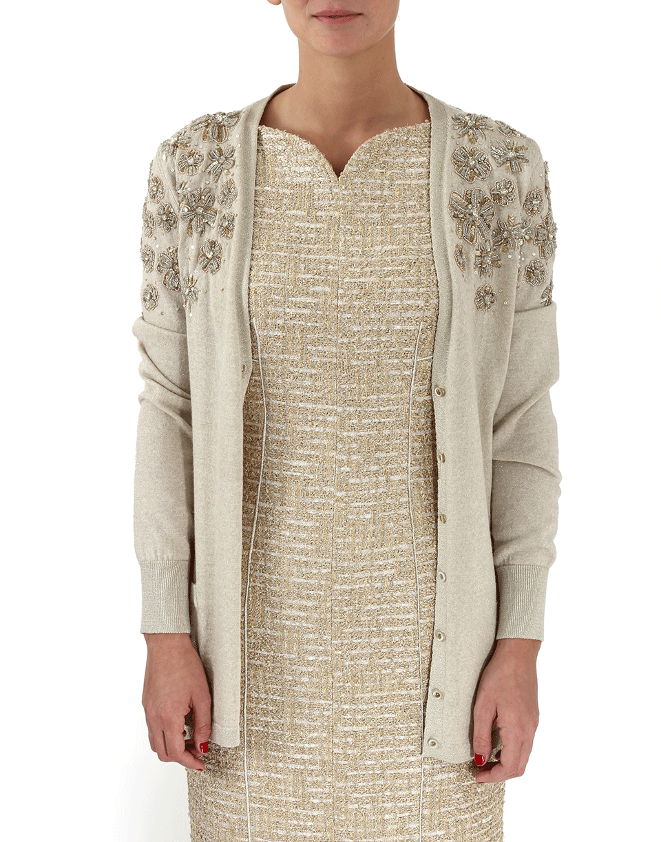 OSCAR DE LA RENTA-Beaded Cardigan-
