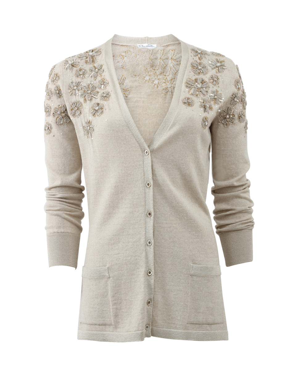 OSCAR DE LA RENTA-Beaded Cardigan-