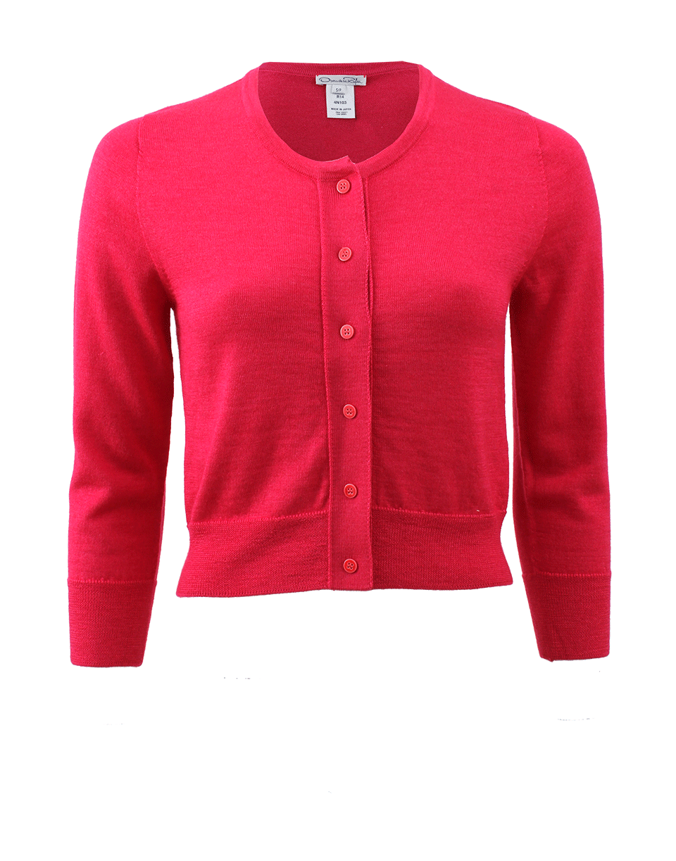 OSCAR DE LA RENTA-Three-Quarter Sleeve Cardigan-