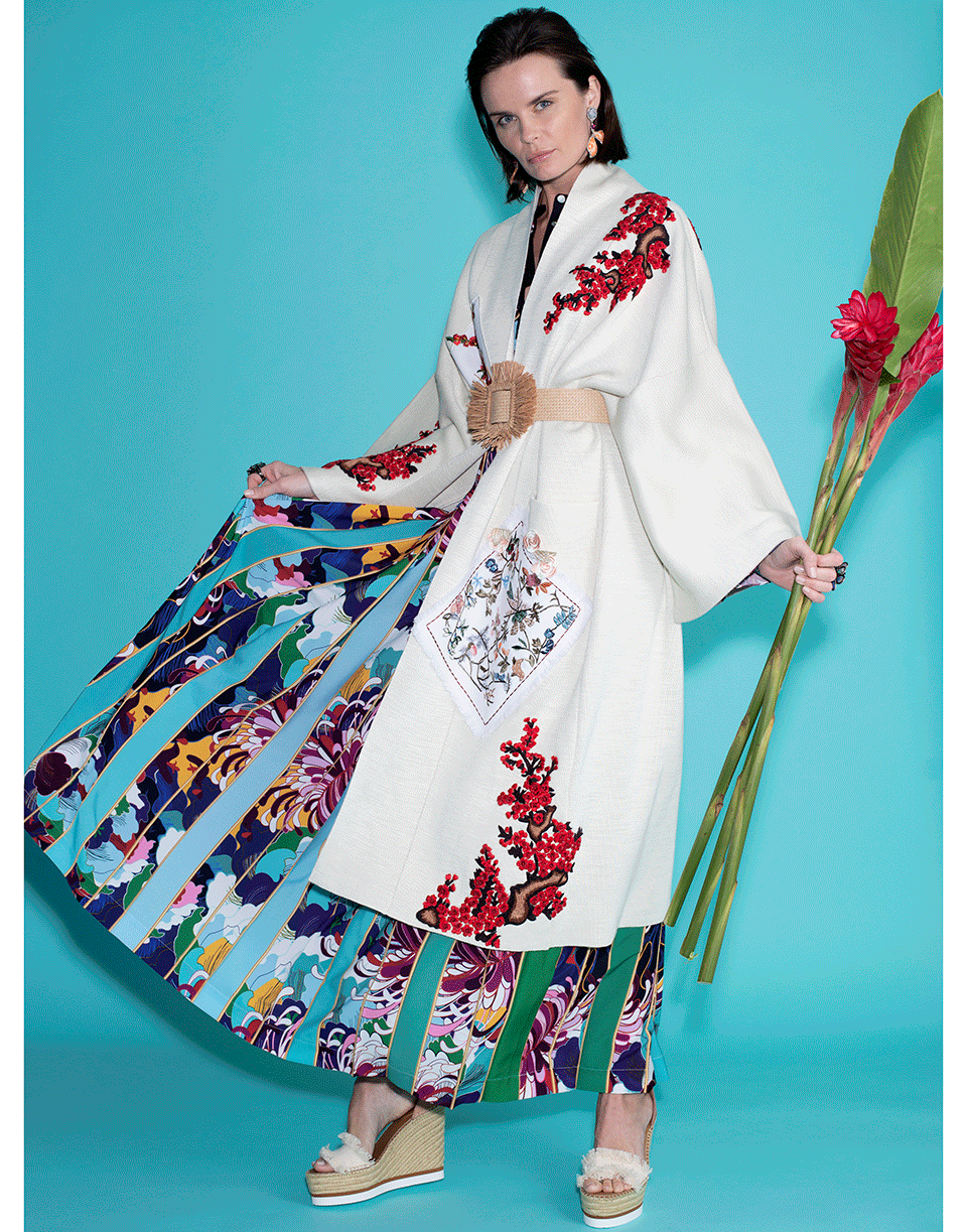 OSCAR DE LA RENTA-Oversized Embroidered Cardigan-