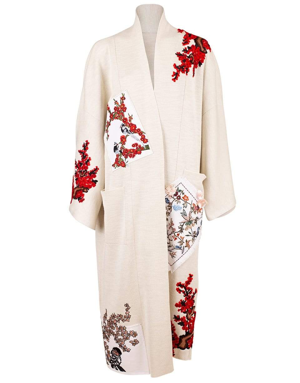 OSCAR DE LA RENTA-Oversized Embroidered Cardigan-