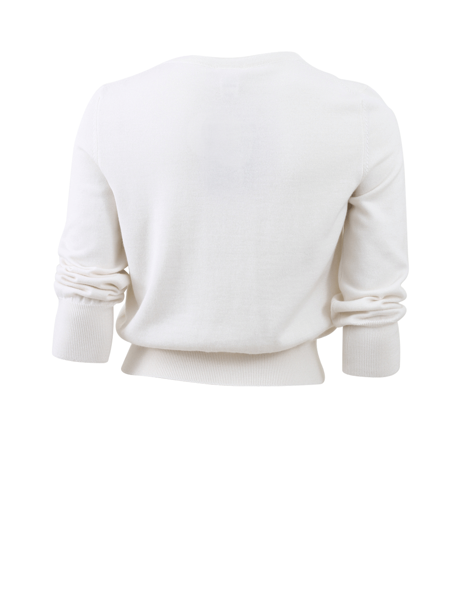 OSCAR DE LA RENTA-Embroidered Floral Cardigan-IVORY