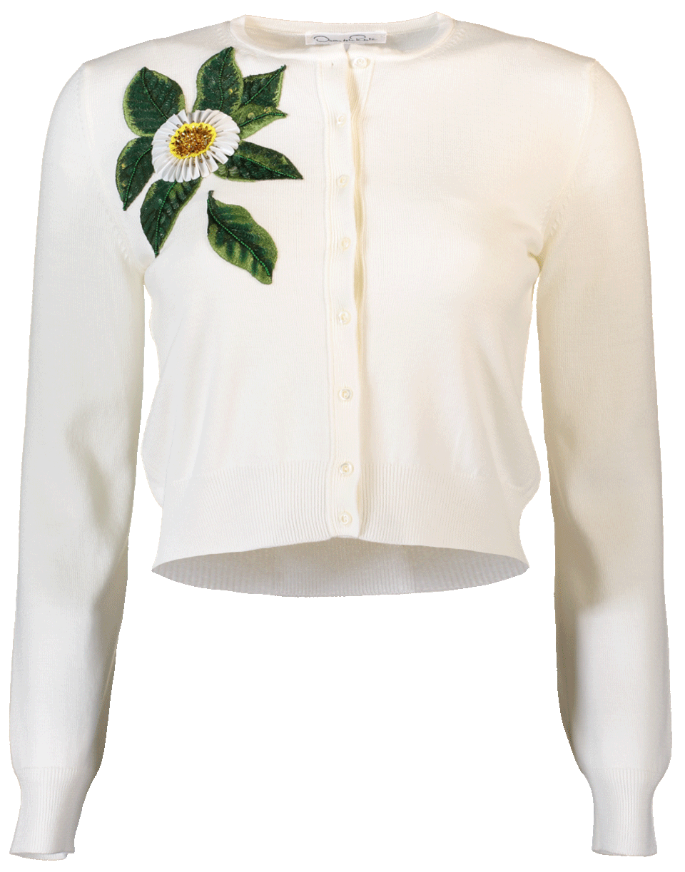 OSCAR DE LA RENTA-Cardigan With Flower Sequin-