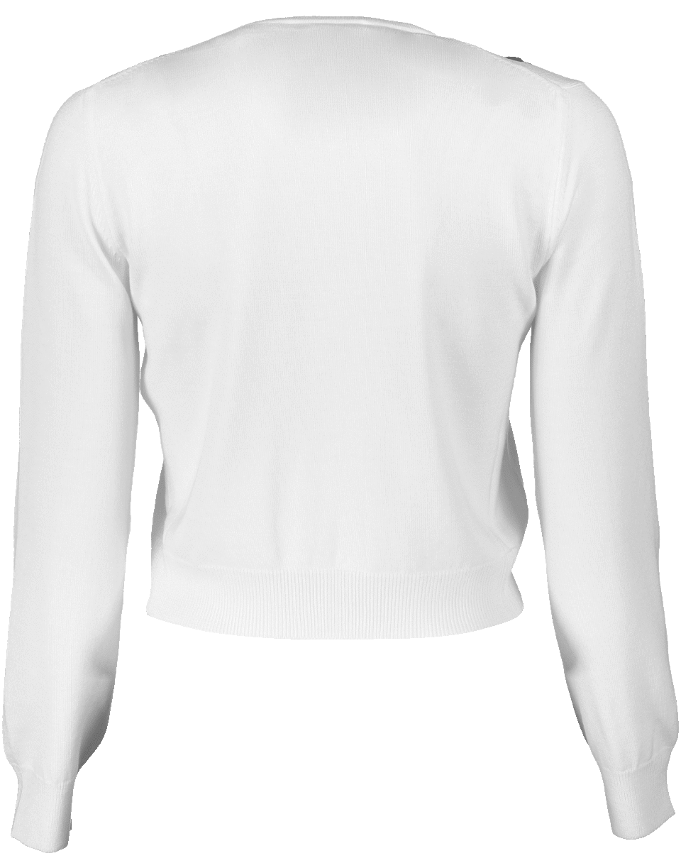 OSCAR DE LA RENTA-Cropped Cardigan With Flowers-
