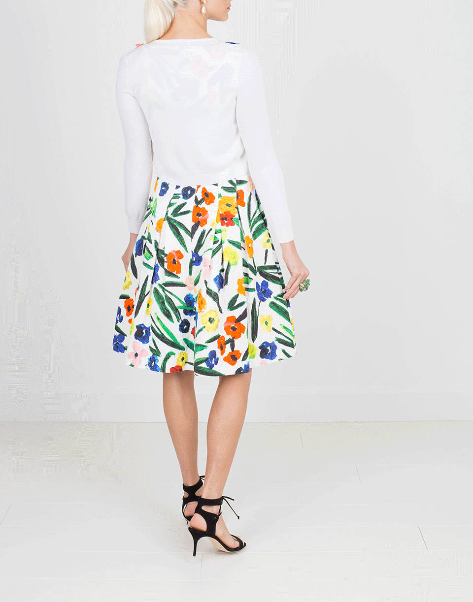 OSCAR DE LA RENTA-Cropped Cardigan With Flowers-