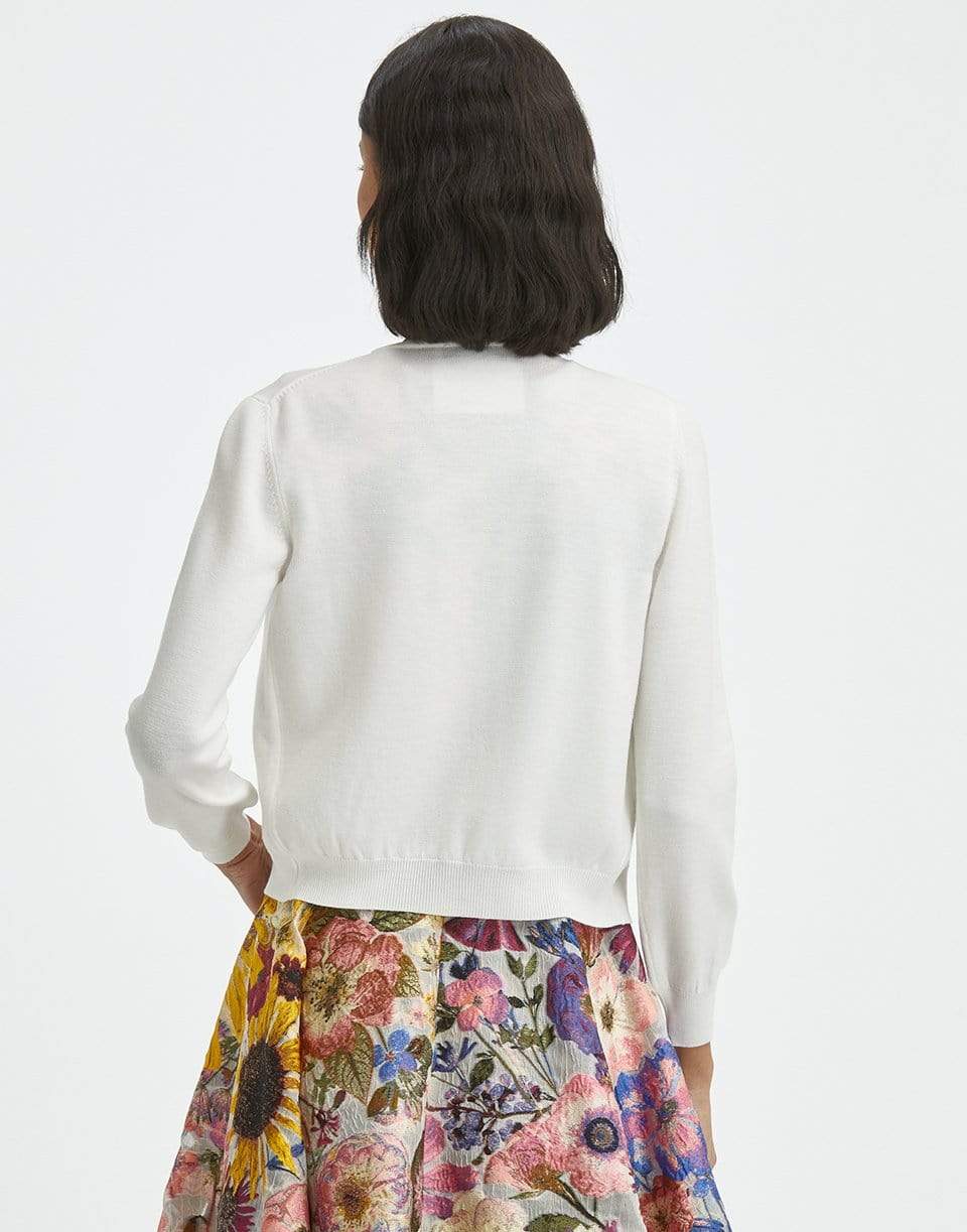OSCAR DE LA RENTA-Ombre Pressed Flower Cardigan-