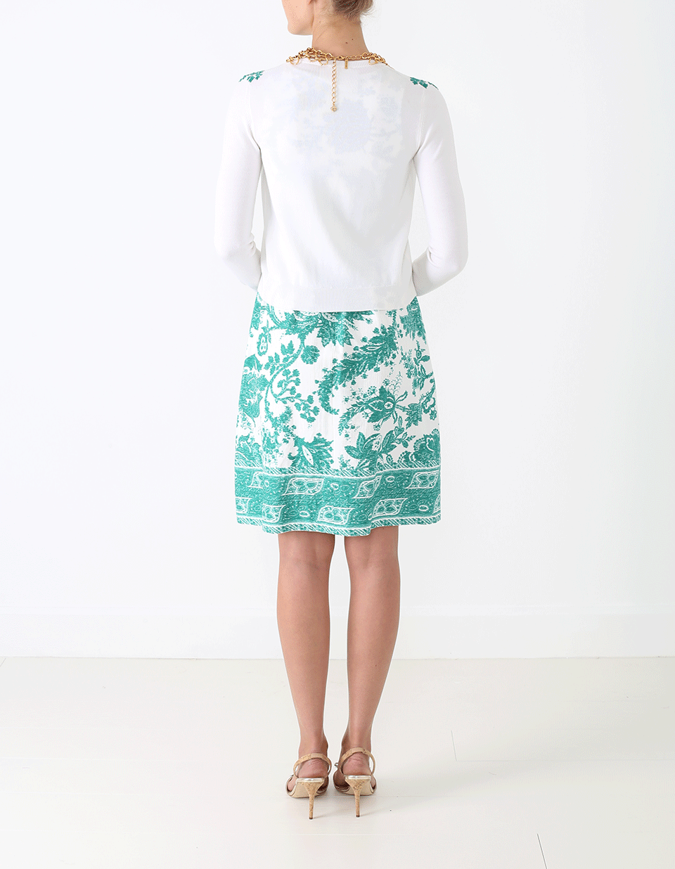 OSCAR DE LA RENTA-Floral Embroidered Cardigan-