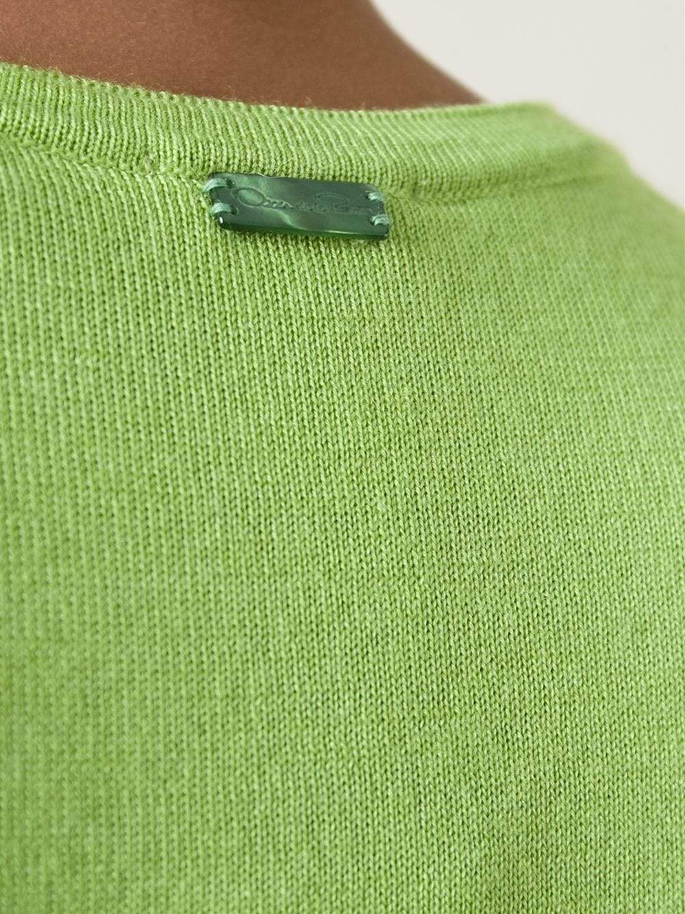 OSCAR DE LA RENTA-Three-Quarter Sleeve Bolero-LIME