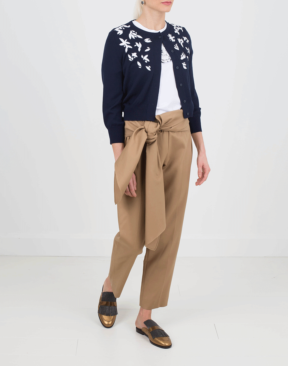 OSCAR DE LA RENTA-Graphic Leaves Cardigan-