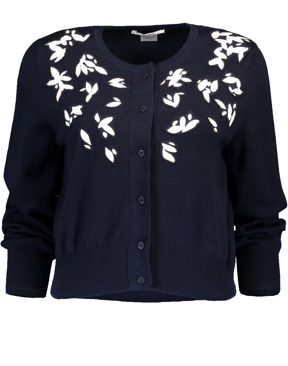 OSCAR DE LA RENTA-Graphic Leaves Cardigan-