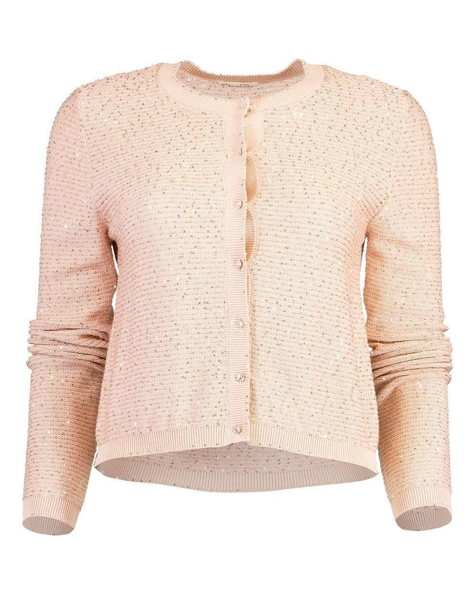 OSCAR DE LA RENTA-Paillette Crop Cardigan-PINK