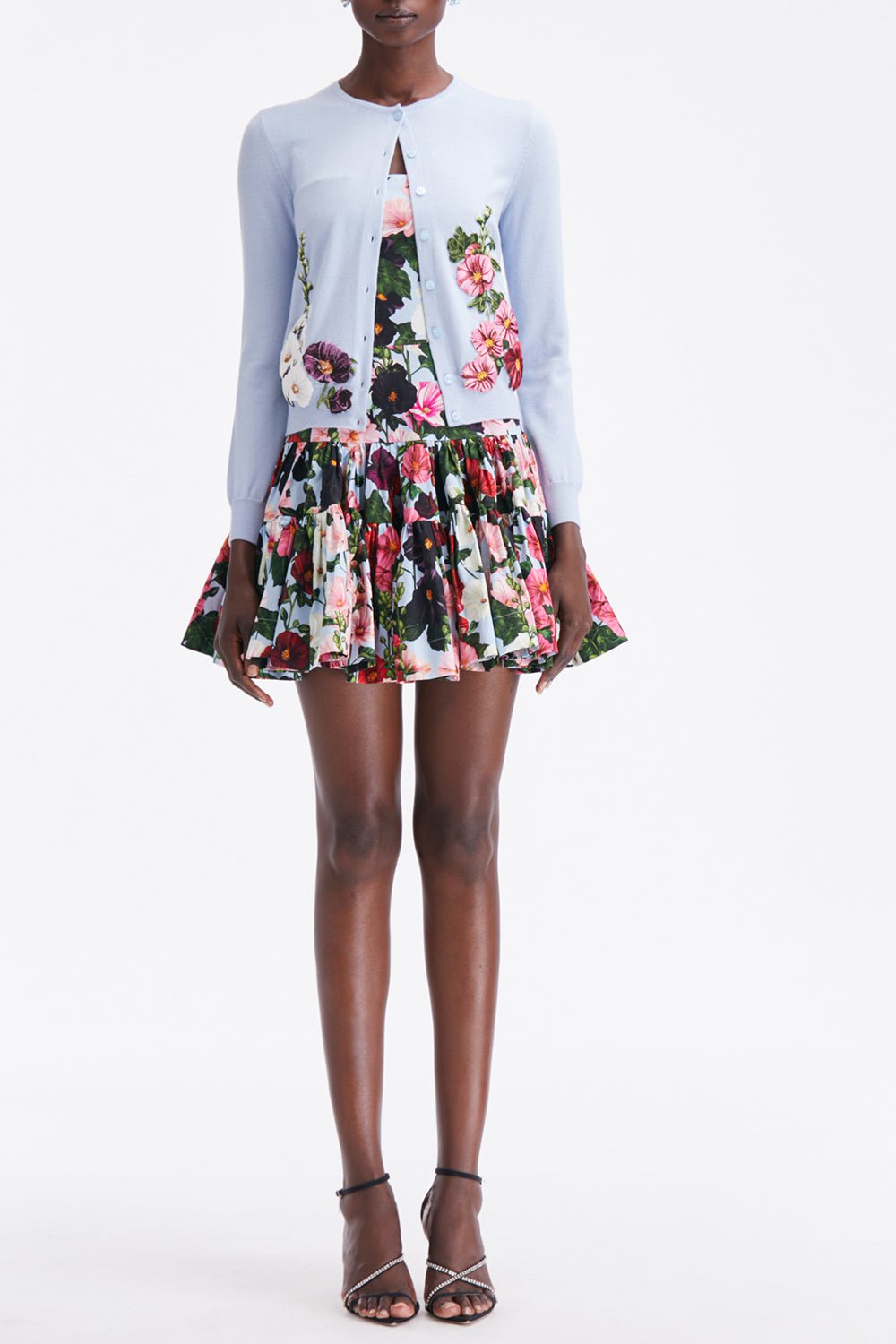 OSCAR DE LA RENTA-Threadwork Embroidered Caridgan-