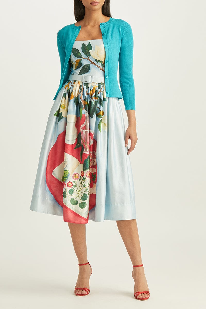 OSCAR DE LA RENTA-Silk Rib Cardigan-