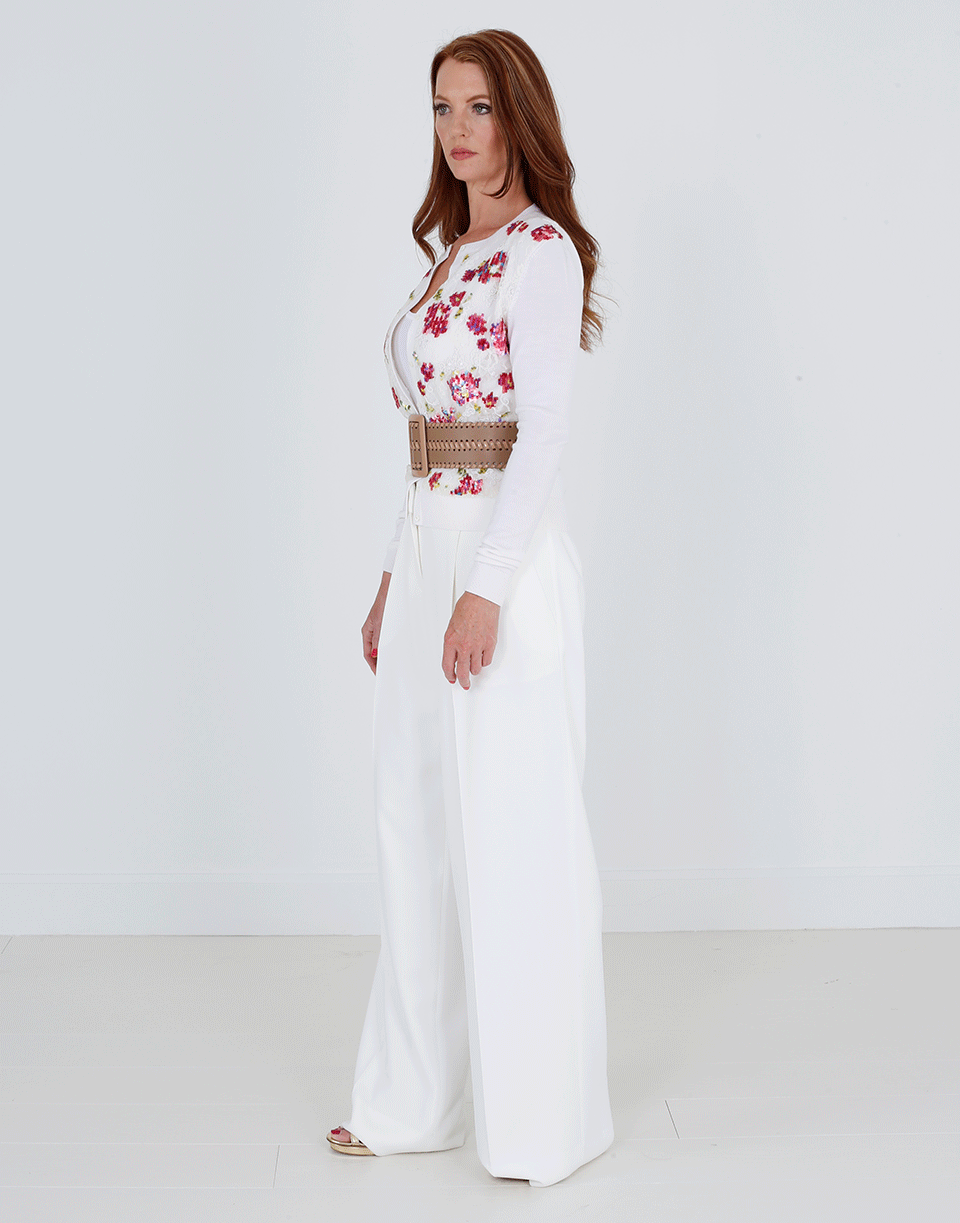OSCAR DE LA RENTA-Embroidered Cardigan-