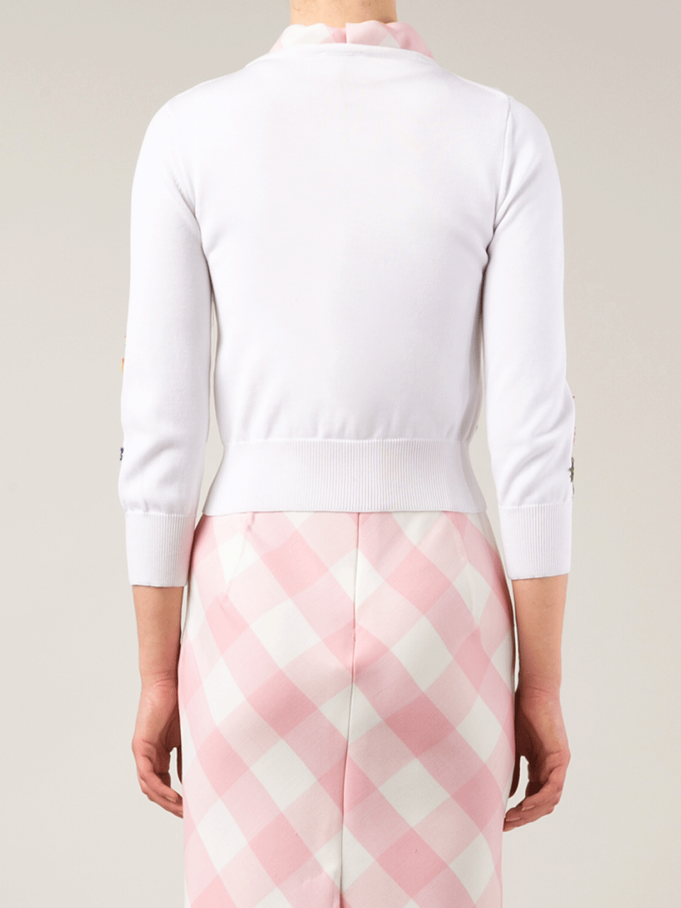 OSCAR DE LA RENTA-Floral Embroidered Cardigan-