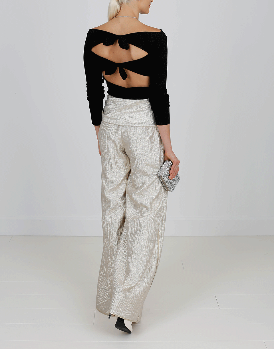 OSCAR DE LA RENTA-Open Back Top-BLACK