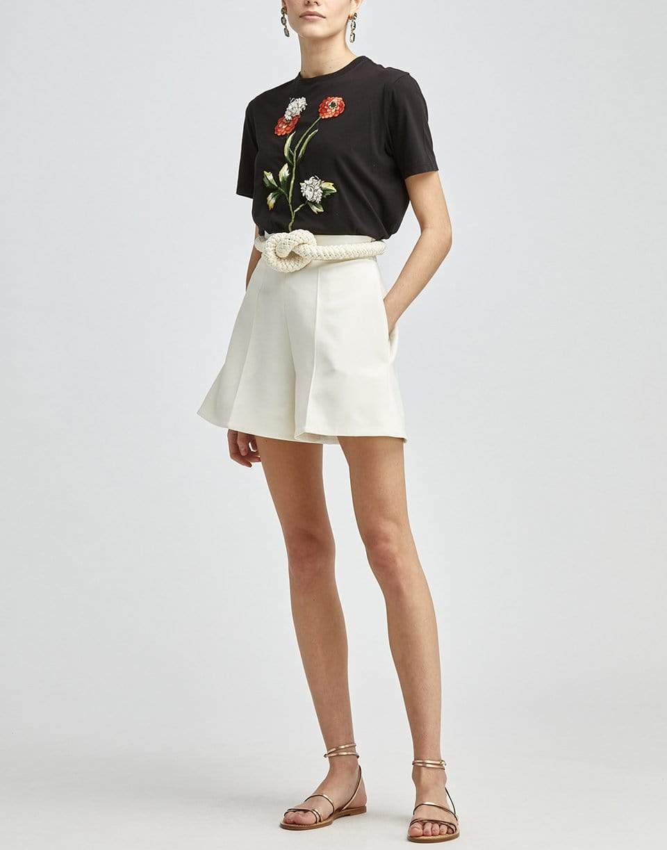 OSCAR DE LA RENTA-Flower Embroidered Tee-