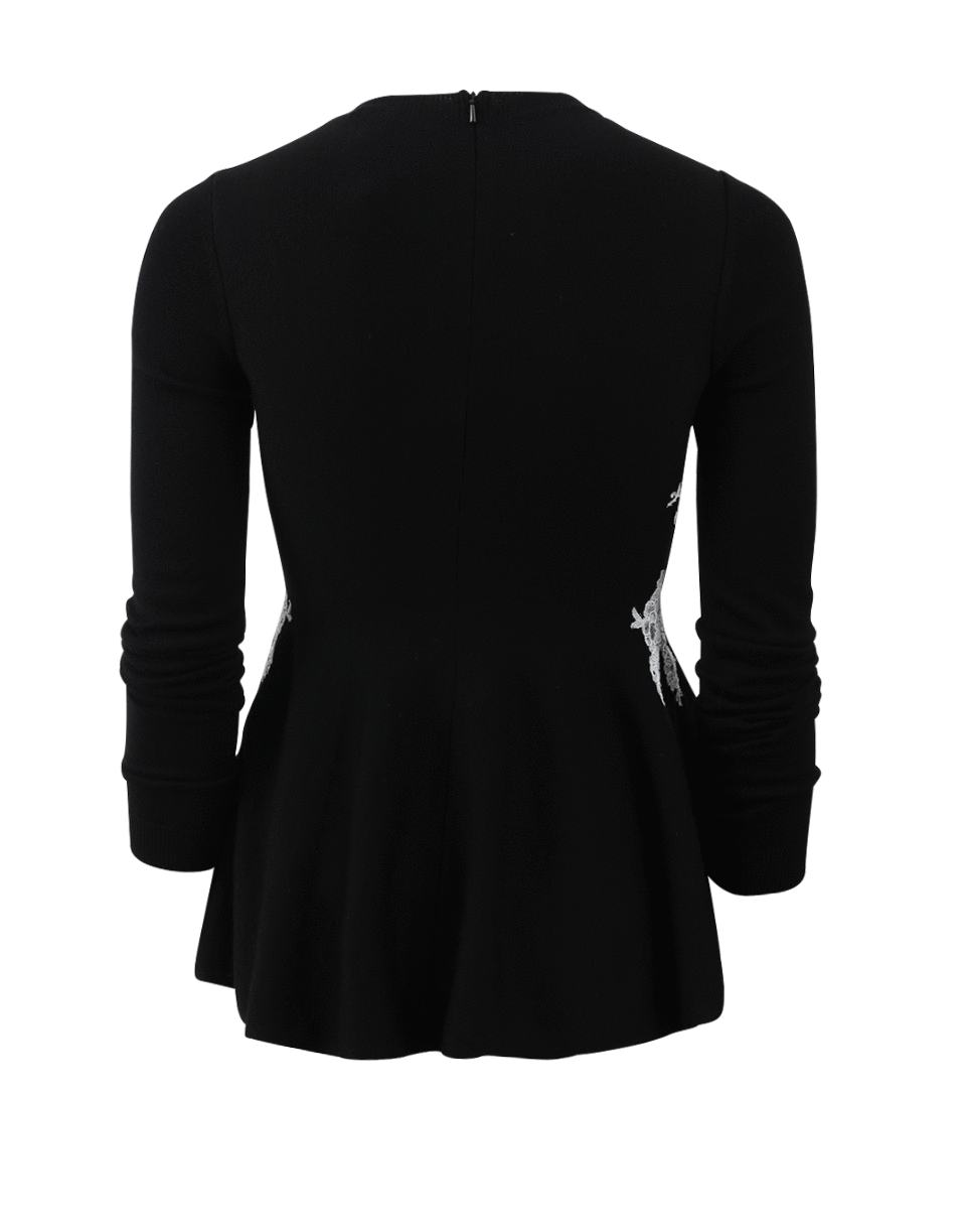 OSCAR DE LA RENTA-Lace Knit Top-