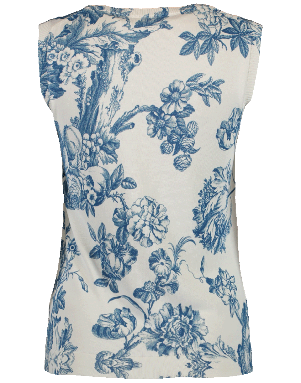 OSCAR DE LA RENTA-Printed Knit Tank-