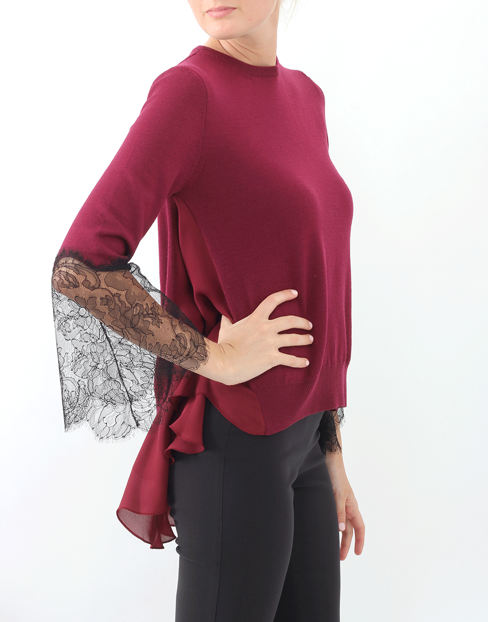 OSCAR DE LA RENTA-Lace Inset Pullover-