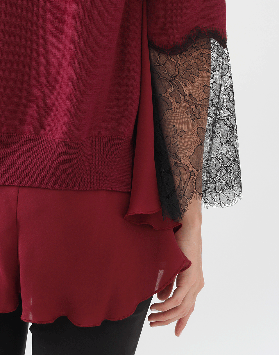 OSCAR DE LA RENTA-Lace Inset Pullover-