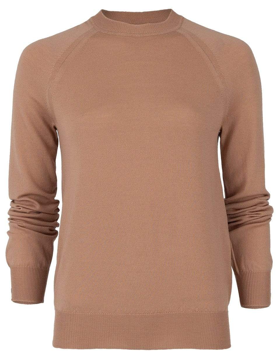 OSCAR DE LA RENTA-Camel Long Sleeve Pullover-