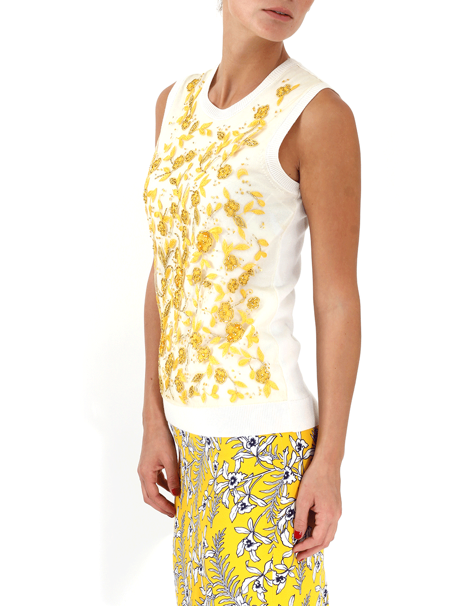 OSCAR DE LA RENTA-Marigold Embroidered Tank-