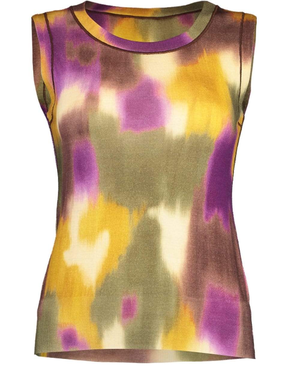 OSCAR DE LA RENTA-Brushstroke Knit Tank-MULTI