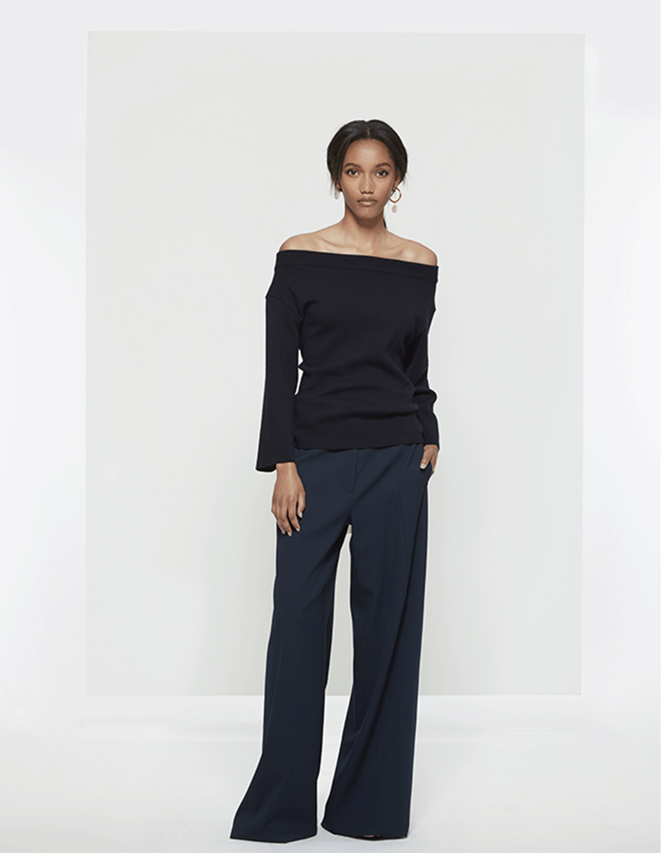 OSCAR DE LA RENTA-Knit Top With Lace Up Back Detail-