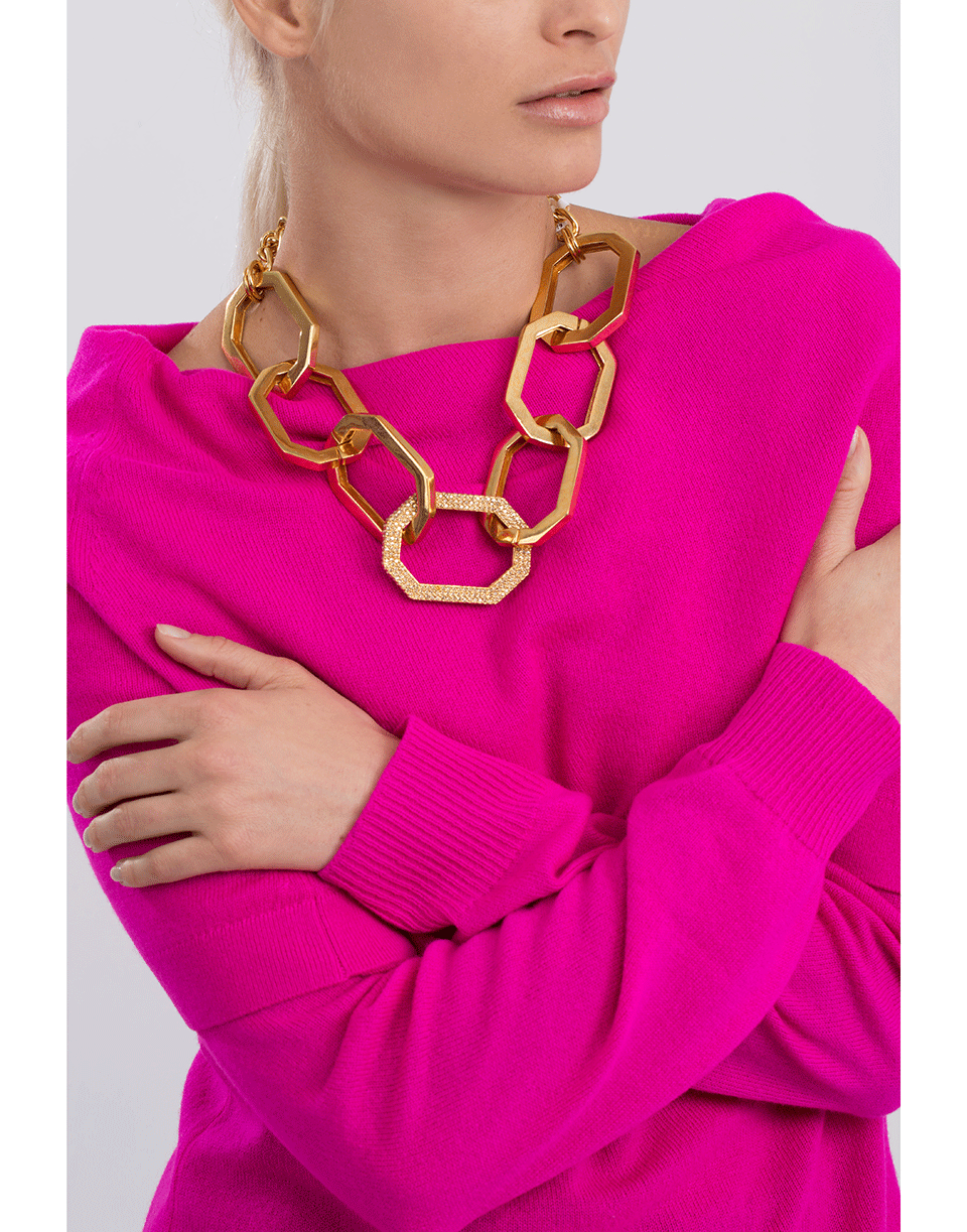 OSCAR DE LA RENTA-Off the Shoulder Cashmere Knit Top-