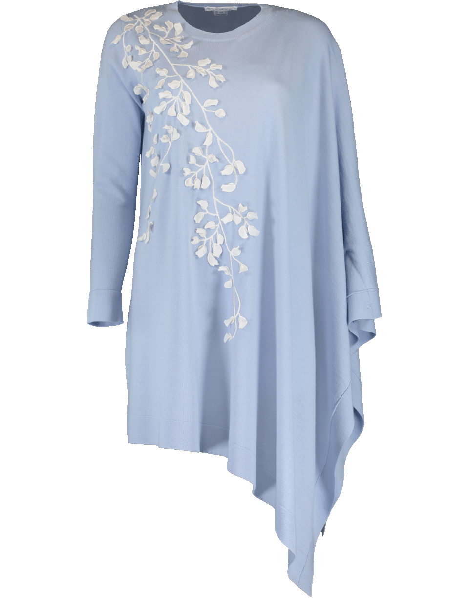 OSCAR DE LA RENTA-Floral Embroidered Knit Pullover-