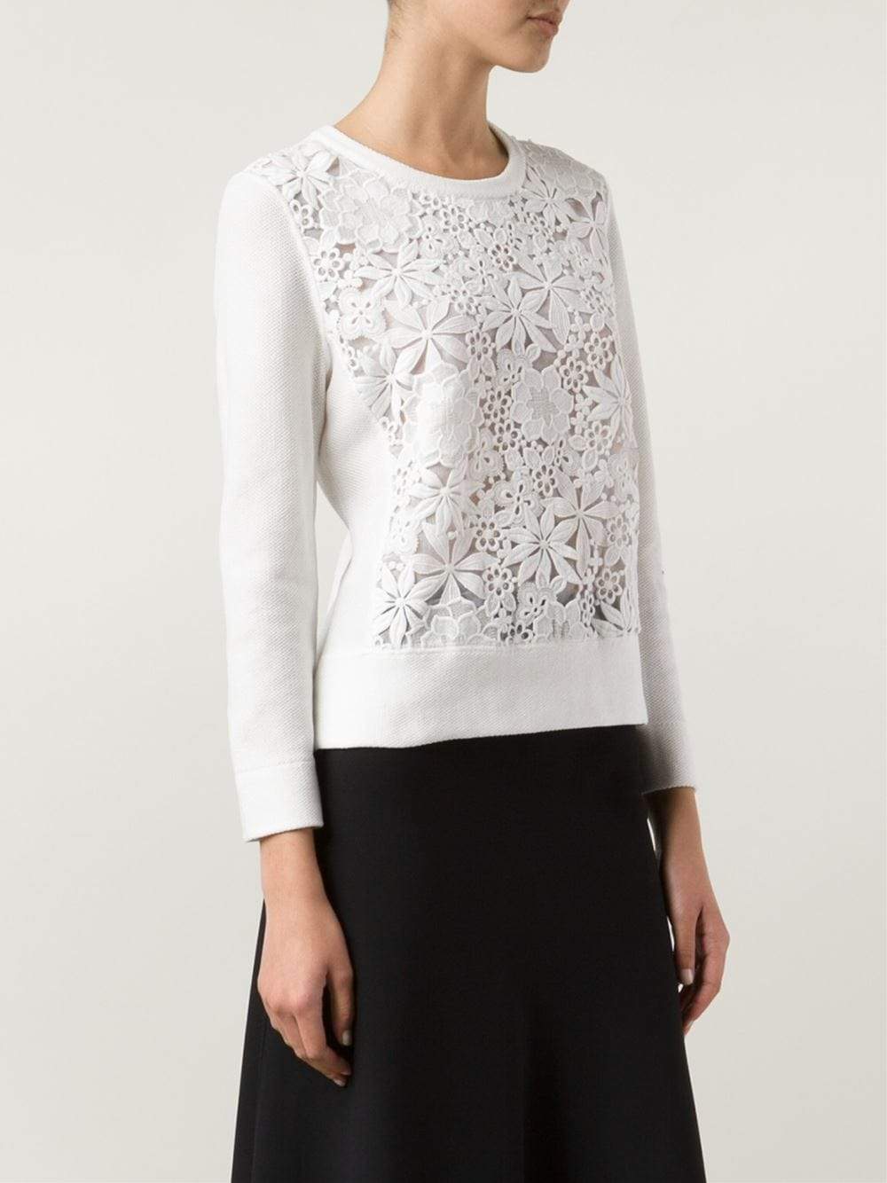 OSCAR DE LA RENTA-Lace Front Pullover-