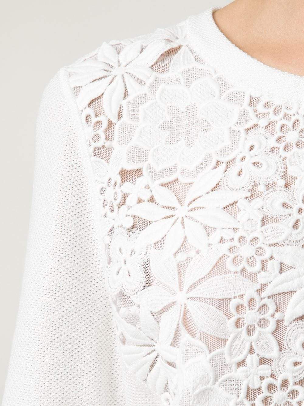 OSCAR DE LA RENTA-Lace Front Pullover-
