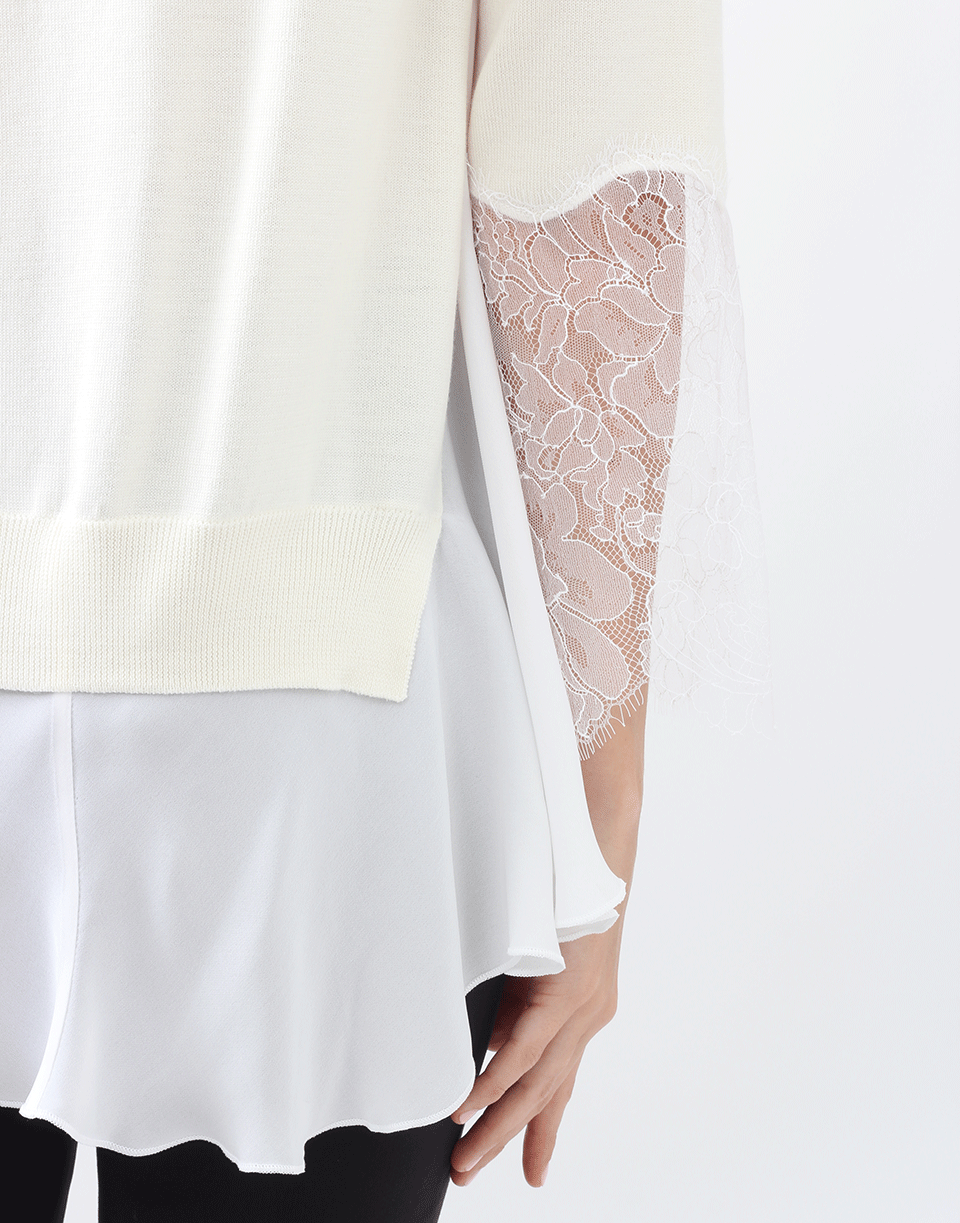 OSCAR DE LA RENTA-Lace Inset Pullover-